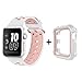 Case and Band Compatible for Watch Series 1/2/3 42mm, Silicone Strap with Ventilation Holes and Shock Resistant Bumper Cover Replacement for Watch Series 1/2/3
