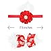 Habibee 2 Packs Baby Girls Headbands Christmas Hair Bows Bands for Girl Feather and Flower Hair Accesories