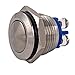 Momentary Push Button Switch, URTONE UR162, 1NO SPST DC 30V AC 220V 3A Stainless Steel Metal Shell Suitable for 16mm 5/8