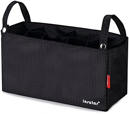 Fumee Diaper Bag Insert Stroller Organizer for Stylish Moms, 7 pockets, Turn Your Favorite Tote Bag into A Trendy Diaper Bag (Black)