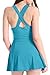 HENGJIA Women's Elegant Crossover One Piece Swimdress Skirted Bottom Swimsuit (FBA) Blackish Green 7XL(US20-22)