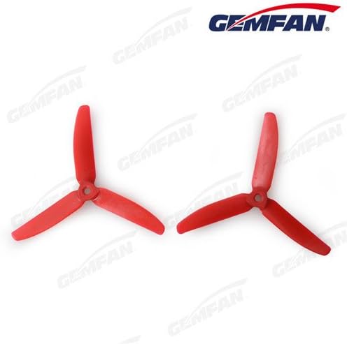 AvatarRC Geniune Gemfan 5040-3 (5x4x3) Tri Blade Red Nylon Propellers for 250 Size Quadcopters, Drones, and Multi-rotors - Perfect for 210mm to 300mm frames