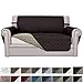 Easy-Going Reversible Loveseat Couch Cover for 2 Cushion Couch Sofa Cover for Dogs Water Resistant Furniture Protector with Foam Sticks Elastic Straps for Pet (Loveseat, Chocolate/Beige)