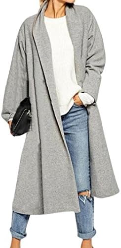 KESEE Clearance Cardigan ☀ Women's Solid Lightweight Knitted Open Front Long Overcoat Waterfall Cardigan (2XL, Gray)
