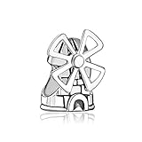 LovelyCharms 925 Sterling Silver Landmark Series Dutch Windmill Beads Sale Fit Pandora Charm Bracelets
