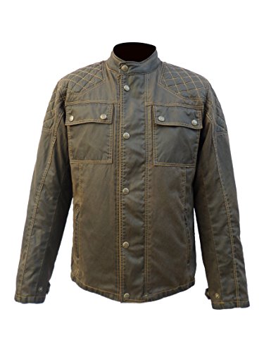 Men's Wax Cotton Motorcycle Armoured Jacket with Vintage affect. (VICTORY JACKET)