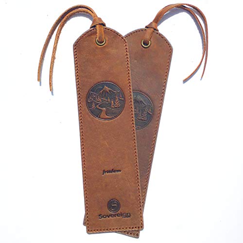 Leather Bookmark Handmade with Mountain Design - Pack of 2 Genuine Leather Book Marks - Perfect Bookmark for Men Women and Kids | Great Idea for Leather Gifts for Bookworms Writers and Friends - Thumbnail 7