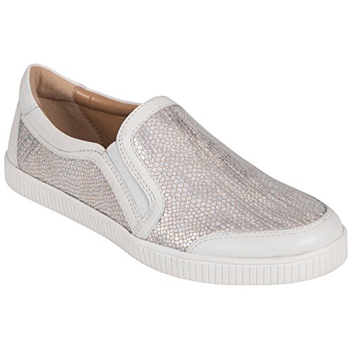 Earth Women's Currant Light Silver Printed Metallic Suede 9.5 B US B (M)