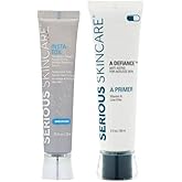 INSTA-TOX Wrinkle Smoothing Serum .75 Fl Oz and Vitamin A Makeup Prep Primer & Pore Minimizer - 2 Fl Oz - Line, Wrinkle & Pore Filler for Face - Skin Tightening - Smooth & Blur - Serious Skincare