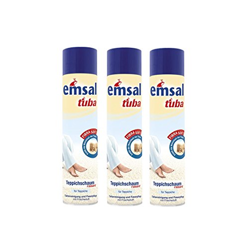 3x Emsal Tuba Teppichschaum Rasant 600 Ml Tiefenreinigung Und