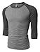 OLLIN1 Premium Mens Lightweight 3/4 Sleeve Raglan Baseball T Shirt