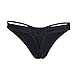 Micro Cut Out Booty Shorts Strappy Low Rise Bikini Bottoms (Label M / US 6-8, Black)