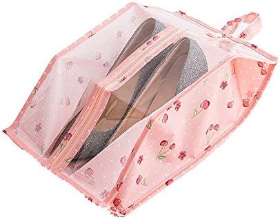 Accinouter Shoe Tote Storage Bag Packing Organizer Nylon Waterproof Portable Travel Bags Pouch Case with Zipper and Clear Window for Sports Golf Dance Shoes