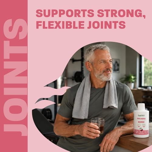 Liquid Collagen, with Vitamin C, Complete Joint and Beauty Care Formula, Fast-Action Anti-Inflammatory, Non-GMO, Gluten-Free, Sugar-Free, Cherry Flavour, Made in Canada, 500ml Bottle