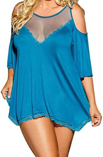 Women Plus Size Sexy Lingerie Babydoll Sleepwear Set Night Shirt With Underwear
