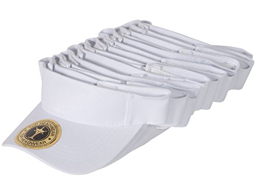 TopHeadwear 12 Pack Youth Size Sun Visor - White