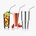 OTBBA Stainless Steel Straws, 9.8 Inch Drinking Straws With Cleaning Brushes for Beverage Drinking Yeti Tumbler Straws