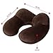 MLVOC Travel Pillow, Inflatable Neck Pillow with Ear Plugs, Eye Mask, Drawstring Bag and Soft Velvet Neck Support (Khaki)