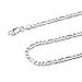 925 Sterling Silver 3MM Figaro Chain Italian Necklace For Men & Women Lobster Claw Clasp 16