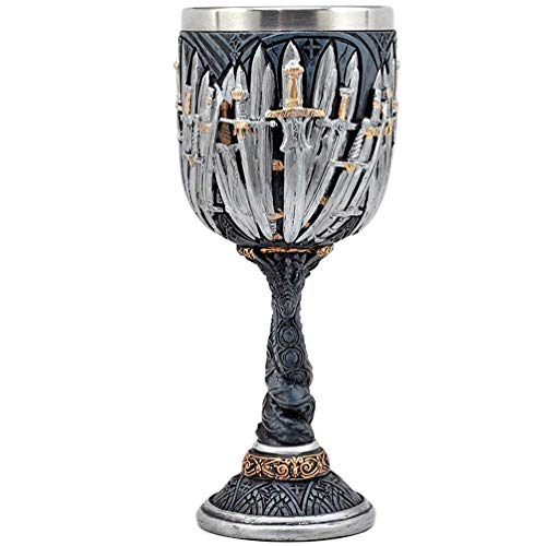 Medieval GOT Swords Wine Goblet D&D Game Dragon Collectible Iron Throne Chalice Cup Merchandise Drinking Vessel with Drip Ring