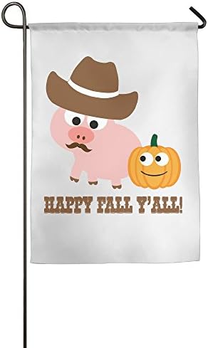 Happy Fall Y'all! Cowboy Pig Confederate Decorative Garden Flags