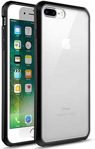 Tecneca Phone Case Compatible for iPhone 7 Plus / 8 Plus, TPU Bumper + Acrylic Backplate Shock Absorption Anti-Scratch Cover Case - Clear/Black