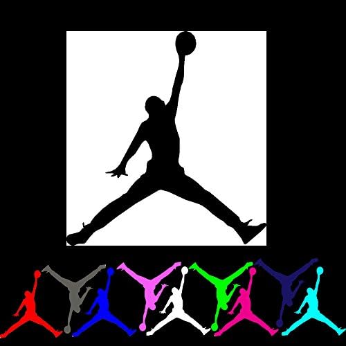 (15) 2" Jumpman Theme Vinyl Labels Stickers for Plates Napkins Balloons &amp; More Red Black (Black)