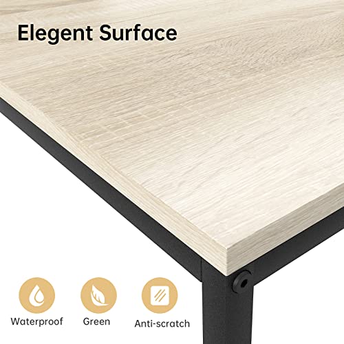 SMAGREHO Computer Desk with 4 Tier Shelves, Reversible Writing Study Table with Bookshelves, Modern Simple Compact Home Office Workstation, Oak