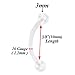 Bioplast curved barbells eyebrow rings 16 gauge tragus piercing earrings 16g (1.2mm), 3/8