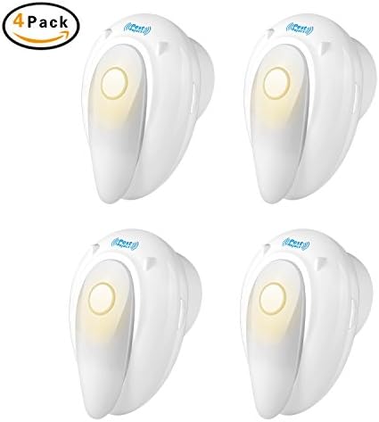 MISSIMINI Ultrasonic Pest Control Repeller Night Light 2in1,[2018 UPGRADED] Electronic Pest Repeller Indoor,4 Pack Plug-In Mice Repellent Reject Mouse,Rat,Spider,Ant,Bug,Roach,Mosquito,Fly,Rodent Rep