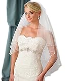 Passat Two Tiers priceless vintage Wedding veil With Bling Sequin Beads H14