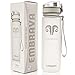 Embrava Best Sports Water Bottle - 17oz Small - Eco Friendly & BPA-Free Plastic - For Running, Gym, Yoga, Outdoors and Hiking - Fast Water Flow, Flip Top, Opens With 1-Click - Leak-proof Lid