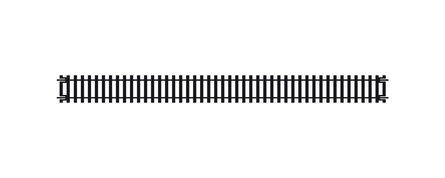 Hornby R601 OO Gauge Double Straight Track - Extra Track Pieces for Model Railway Sets, Model Train Track Pieces - Scale 1:76, Black
