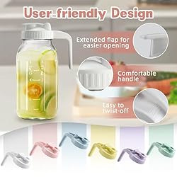 Mason Jar with Pour Spout Lid V-shaped, 2 Quart