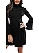 MiYang Turtleneck Loose Tunic Top Casual Swing High Waist Dress For Women With Bell Sleeves