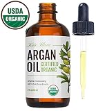 VoilaVe Bio Arganöl 100% Rein – 4 Fl Oz, Kaltgepresst, ECOCERT & USDA Zertifiziert, Für Haar & Gesicht