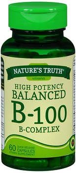 Nature's TruthHigh Potency Balanced B-100 B- Complex Quick Release Capsules - 60 ct