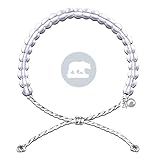 4Ocean Bracelet with Charm Made from 100% Recycled Material Upcycled Jewelry (White)