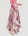 CHARTOU Women's Elegant Summer Full Length Boho Floral Print Pleated Chiffon Long Maxi Skirt Dress