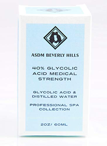 ASDM Beverly Hills Medical Grade Glycolic Acid Peel 40% 2ounce 60 millilite rPRO Strength AHA Chemical Peel Treatment, Alpha Hydroxy for Acne Scars,Wrinkles, Blackheads,Pores, Discoloration, Aging Skin