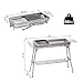 Outsunny Portable Charcoal Grill, Stainless Steel Folding Barbecue BBQ Grill with Pan, Grill Rack, Shelves and Hooks for Backyard Cooking, Camping, Picnic, Party, Tailgating and Travel