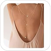 Pearl Back Chain Necklace for Backless Dresses Bridal Wedding Backdrop Necklace Pearls Dainty Chain Back Necklace
