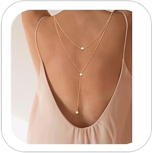 sachin and babi light blue dress Back Chain Jewelry Backdrop Necklace Pearl main image 1