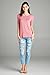 Emmalise Womens High Low Scoop Neck Top w Strap Back, Side Slit, 1/2 Sleeve Shirt - Jr Size