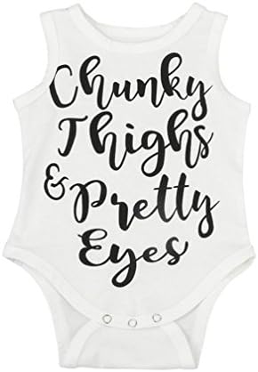 Baby Romper, Clearance! Quistal Newborn Boys Girls Clothes Letter Print Jumpsuit Vest Bodysuit (0-3 Months, White)