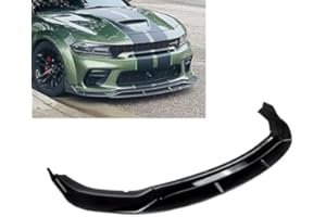 SOSEGA Front Bumper Lip Spoiler Splitter 4-Pieces Compatible with for Dodge Charger 2020 2021 2022 2023 SRT Hellcat Scat(Glossy Black, Widebody Model)