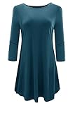 Aonal Womens 3/4 Sleeve Tunic Tops Loose Basic Shirt