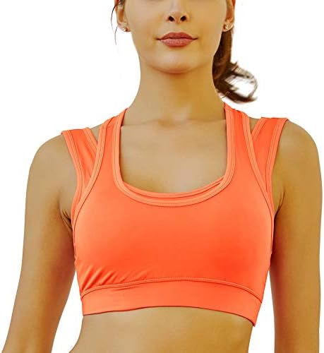 Teniux Sports Bra Women, Wireless Padded, Good Supports Double Layer Running Bra for Yoga,Running, Gym, Fitness