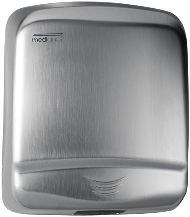 Saniflow M99ACS Optima Automatic Hand Dryer, Stainless Steel AISI 304 One-piece Cover, 1/16" (1.5 mm) Thick, Satin Finish, Suitable for High Traffic Facilities, Zamak Air Outlet Grill