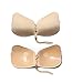 Self Adhesive Bra, Silicone Push Up Strapless Bras, Backless Reusable Invisible Drawstring Bra by Comfy Vicky (A Cup, Beige)